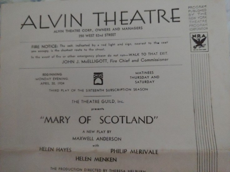 Alvin Theatre June 27, 1932